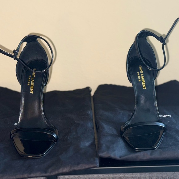 Saint Laurent Black Heeled Sandals - Picture 1 of 5
